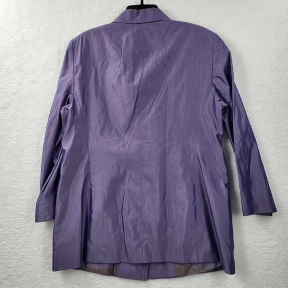 LAFAYETTE NY 148 womens 16 purple cotton silk blend pants set (flawed) - Picture 15 of 15